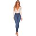 Women's Clothing Autumn New Products Tight Black High Waisted High Elastic Hip Lifting Denim Trousers_mkmklike.com