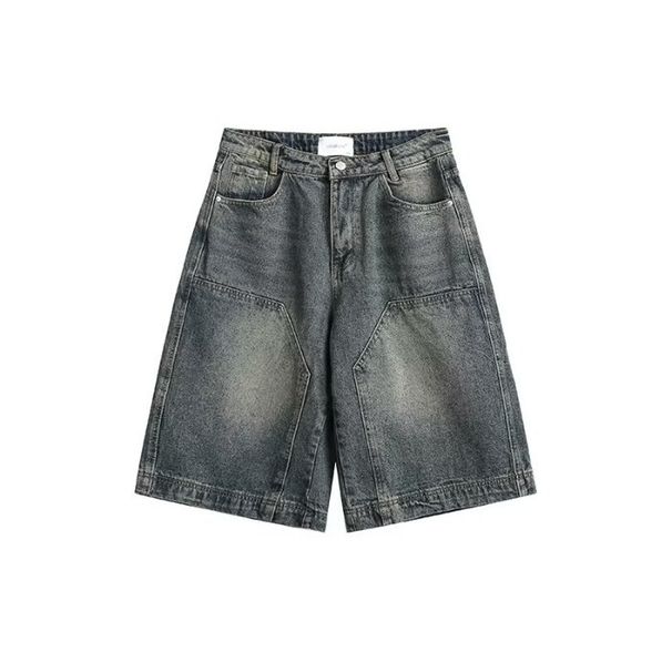 Men's Thin Denim Shorts Summer Style Straight Leg Five Point Pants Trendy Casual High Street Mid Length_mkmklike.com