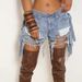 Women's Clothing Hot Girl Summer New Women's High Waist Ripped Washed Personality Hole Tassel Short Hot Pants_mkmklike.com