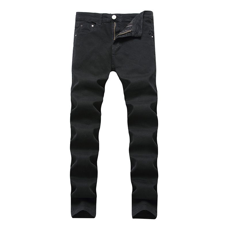 Men's Clothing Stretch Straight Jeans Casual Solid Color Trousers_mkmklike.com