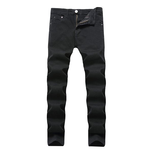 Men's Clothing Stretch Straight Jeans Casual Solid Color Trousers_mkmklike.com