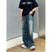 Nordmann American Style Trendy Blue Jeans For Men New Vintage Washed Casual Pants Loose Straight Wide-Leg Long Trousers_mkmklike.com