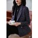 Women's Clothing loose all-match elegant Plaid casual slimming suit top_mkmklike.com