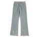 Men's Trendy Ripped Frayed Jeans Loose Straight Leg High Street Style American Retro Washed Denim Slightly Flared_mkmklike.com