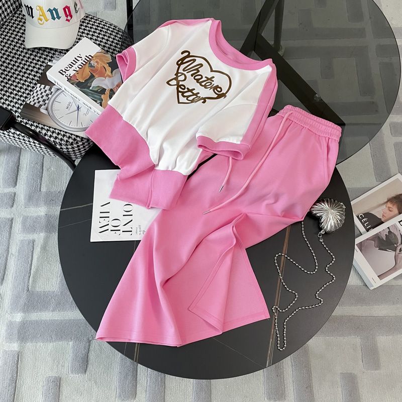 Women's Clothing Fashion skirt sports casual suit women summer new temperament contrast color slim goddess style two piece suit_mkmklike.com