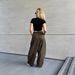 Vintage-Inspired Military Green High-Waisted Wide-Leg Jeans For Women & Men – Retro Streetwear With Distressed Wash & Relaxed Fit_mkmklike.com