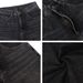 Men's Heavyweight 14.8oz Vintage Washed Denim Jeans – Relaxed Fit Straight-Leg & Slight Flare (Black)_mkmklike.com
