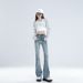 Slim-fit, Slimming, Slightly Flared Jeans Petite Women, Cropped Pants For Spring, High-waisted, Tight-fitting,_mkmklike.com