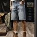 New High End Retro Blue Denim Shorts For Men Trendy Casual Five Point Outerwear Summer Clothing_mkmklike.com
