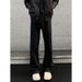 American Retro Black Flared Pants For Men, Autumn High Street Cleanfit Loose Wide-leg Straight Slimming Jeans_mkmklike.com