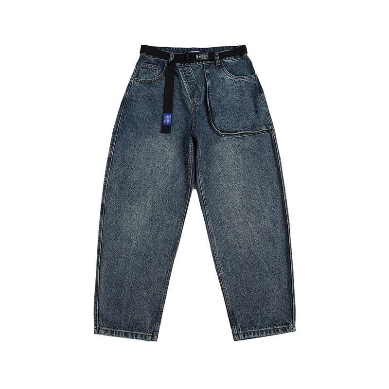 Men's Clothing Street Washed Workwear Jeans For Men Spring And Autumn Trendy Brand Loose Versatile Casual Trousers Straight Pants For Men_mkmklike.com