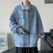 Retro Washed Denim Jacket Men's Spring And Autumn Loose Workwear Jacket Top_mkmklike.com