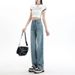 Women's Straight-leg Jeans, New Spring-summer Style, High-waisted, Slimming, Petite-friendly, Narrow Cut, Loose-fitting,_mkmklike.com