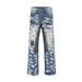 Heavy-Duty Distressed Embroidered Denim Men's High Street Vibe Wasteland Punk Niche Patchwork Personality Wide-Leg Pants_mkmklike.com
