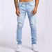 Men's Slim Fit High Waist Jeans Stretch Denim Pants Black Washed Skinny Trousers For Streetwear & Casual_mkmklike.com