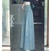 European American Style High Street Loose Denim For Women, New Spring And Autumn Skirt-pants, Retro Slimming Frayed_mkmklike.com