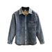 Old Washed Workwear Denim Shirt Men's Retro Long Sleeved Shirt Jacket_mkmklike.com