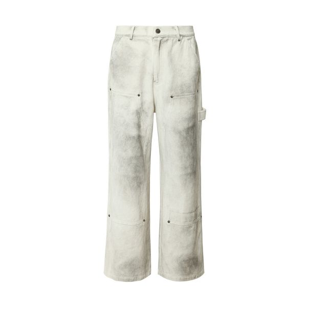High Street Trendy Brand Tie-Dye Dirty Workwear Jeans Men's American Functional Style Rivet Decoration Beggar Long Pants_mkmklike.com