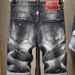 Men's High Street Trendy Men's Street Hip-hop Style Slim Cut Hand-painted Paint Dot Denim Shorts For Men_mkmklike.com
