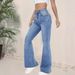 Women's High-Waisted Slim Fit Stretch Flared Jeans Casual Cotton Denim Versatile Fashionable Spring/Autumn Summer Clothing_mkmklike.com