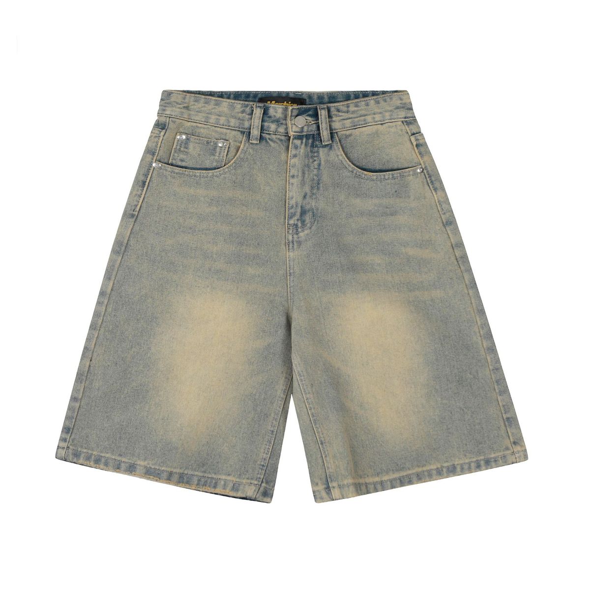 Men's Clothing Men's American Retro Washed Old Denim Shorts Men And Women Straight Loose Cleanfit Shorts_mkmklike.com