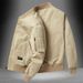 Men's Bomber Jacket Baseball Collar Casual Spring Autumn Zipper Coat Multi-Pocket Workwear Top Cross-Border Trend_mkmklike.com