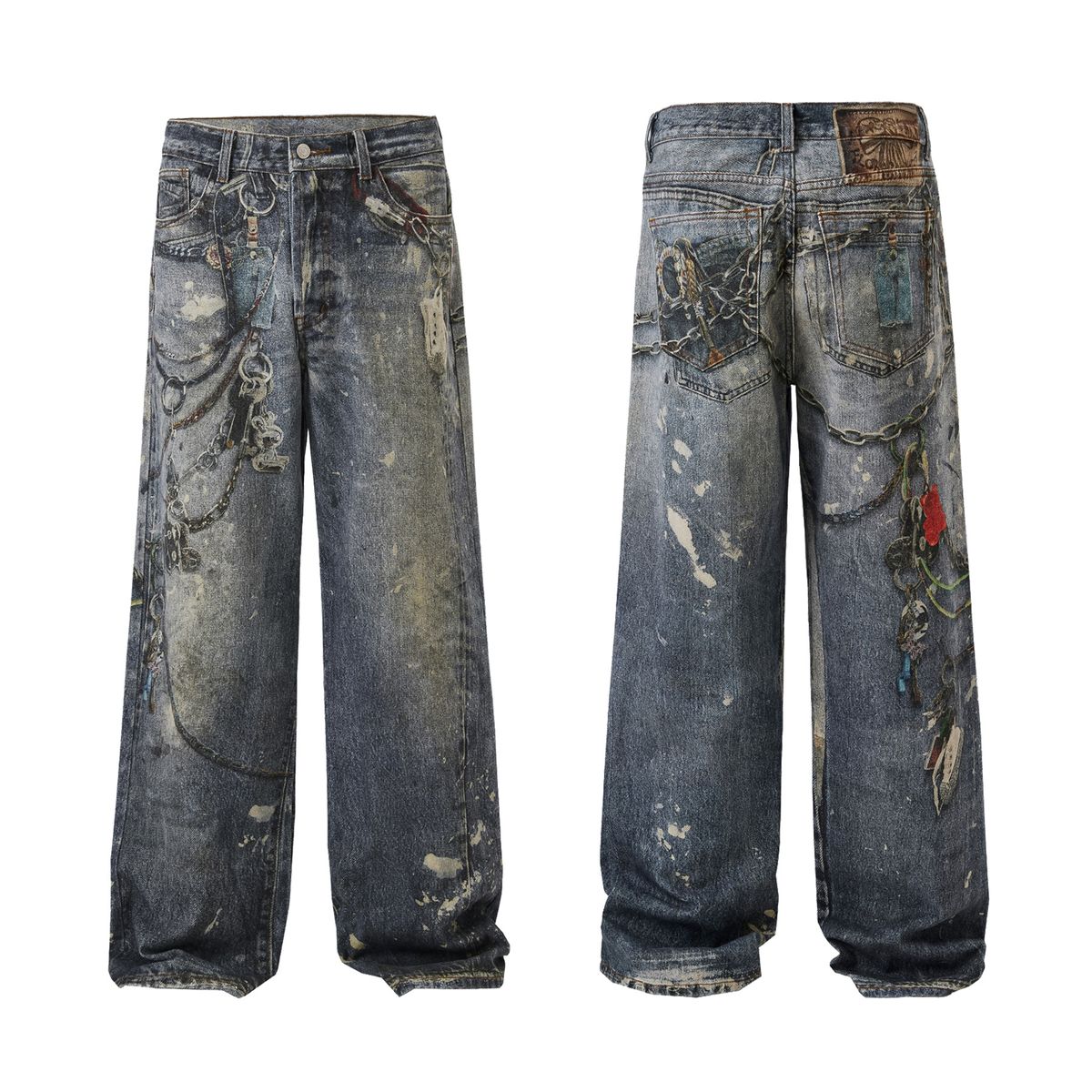 Men’s Printed Loose Fit Jeans - Digital Art Denim Pants With Streetwear Style (S-2XL)_mkmklike.com