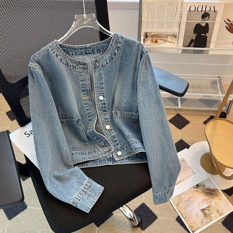Design Sense Niche Single-Breasted Short Denim Jacket For Women 2025 Spring New Style Little Loose Versatile Top_mkmklike.com