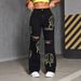 Unisex Hip-Hop Embroidered Jeans – Oversized Straight-Leg Denim Pants With 3D Print – Streetwear Essentials_mkmklike.com