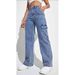 Utility Cargo Pants For Women – Oversized Streetwear Jeans With Multi-Pockets & Button Details_mkmklike.com