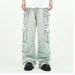 Unisex American Style Retro Blue Wide Leg Cargo Pants Multi Pocket Jeans Couple's Trendy European Design Men's Denim_mkmklike.com