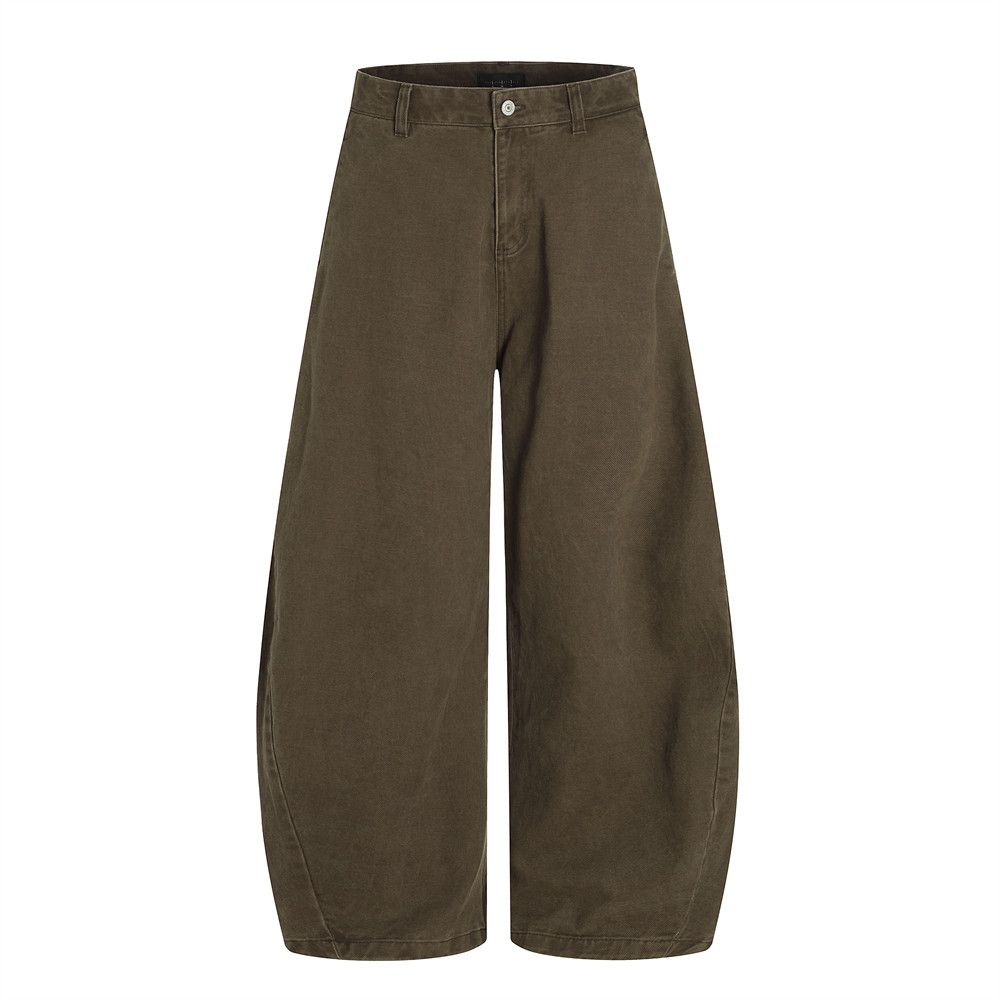 Men's Loose Wide-Leg Denim Street Style Punk Vintage Washed Workwear Casual Scythe Banana Pants_mkmklike.com