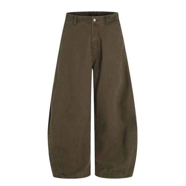 Men's Loose Wide-Leg Denim Street Style Punk Vintage Washed Workwear Casual Scythe Banana Pants_mkmklike.com