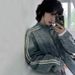 MYQ Double Bar Stand Collar Denim For Men Spring Loose Cool Jacket Korean Style Trendy High-end Feel Outfit_mkmklike.com