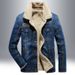 Loom Winter Fleece-Lined Thickened Denim Jacket For Men, Plus Size, European And American Style, Warm Cotton Coat, New_mkmklike.com