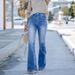 Jeans Flare Pants Women Streetwear Denims Mid Waist High Strecth Pockets Washed Distressed Trousers 2025 Vintage Basics Boot Cut_mkmklike.com