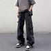 Men's Cargo Pants – Loose Fit Streetwear | 100% Cotton | Trendy Utility Pants | Black Workwear Trousers (S-Xxxl)_mkmklike.com