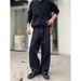 Vintage American Style Straight Leg Jeans For Men - Relaxed Fit, Adjustable Waist, Classic Black Denim Pants_mkmklike.com