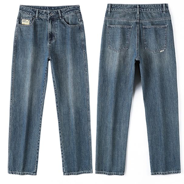 Men's High Street Slim-Fit Jeans – Relaxed Straight-Leg Denim Pants With Flowy Drape For Casual & Streetwear_mkmklike.com