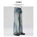 Men's Clothing Spring And Summer Gradient High Street Neutral Wide Leg Loose Baggy Jeans Flared Jeans For Men And Women_mkmklike.com