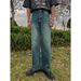Nordmann American Retro Washed Blue Jeans For Men Loose Straight Leg Cool Long Trendy High Street Versatile Casual Pants_mkmklike.com