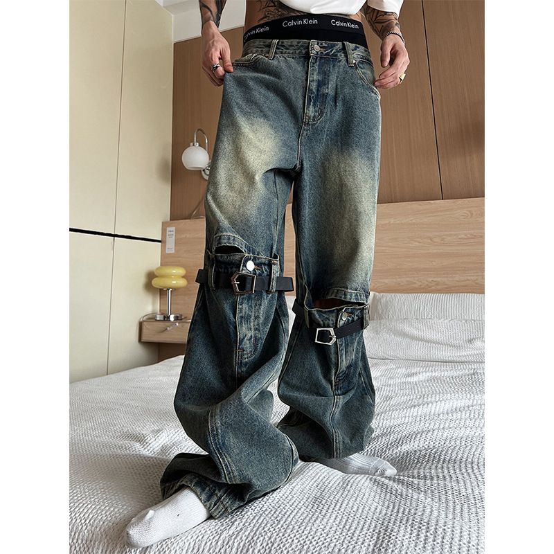 Nordmann Looe Fit Wide-Leg Jean For Men American Style Vibe Veratile Trendy Brand Cargo Autumn Winter Caual Straight-Leg_mkmklike.com