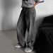 Men's Clothing Loose Wide Leg Floor Length Pants Vintage Washed Gray High-Waisted Wide-Leg Jeans For Women – Street Style Loose Fit Long Pants_mkmklike.com
