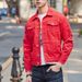 Northfold New Men's Fashion Jacket Korean Style Slim Fit Distressed Cotton Stretch Denim Coat Trendy Outerwear 2023_mkmklike.com