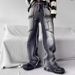 2025 American Lumberjack Jeans Men's Vibe Niche Design Raw Edge Loose Straight Casual Mopping Trousers Men_mkmklike.com