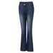 American Retro Mid-waist Flared Slim-fit Stretch Women's Jeans_mkmklike.com
