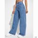 High Waisted Straight Leg Jeans for Women Loose Fit Solid Color Wide Leg Pants Petite New Spring Autumn Style_mkmklike.com