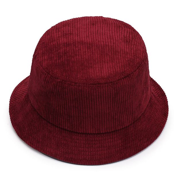 Hot Sale Ins Solid Colour Corduroy Fisherman's Hat Sub Men Women Spring and Autumn Fashion Casual Hundred Take Basin Bucket Cap_mkmklike.com