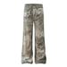 2025 High Ripped Lace Vintage Print Jeans Hip Hop Street Style Men's Trendy Straight Pants_mkmklike.com