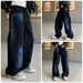 Galaxy Black Men's Streetwear Jeans - Loose Fit Straight Leg With Rhinestone Design, Trendy & Stylish For Casual Wear_mkmklike.com